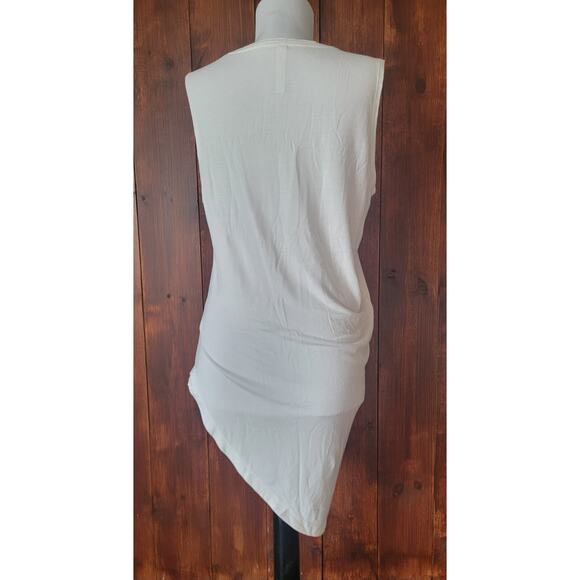 Athleta Women’s M White Asymmetrical Workout Top Long Modal Stretch USA Designed - Picture 9 of 14